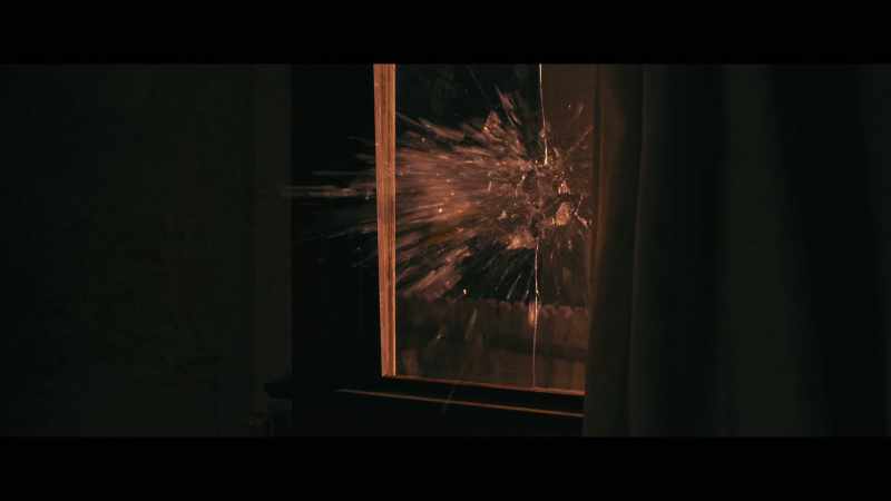 (glass shattering)