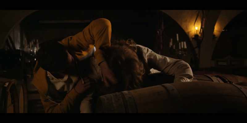 [glass shattering]