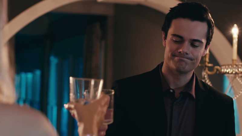 [glasses clink] -[suspenseful music]