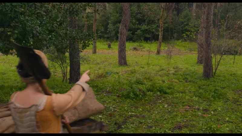 Go to that grassy spot in the field, about 30 paces or so past the path