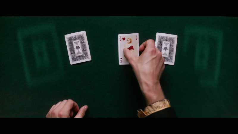 GOD: There's a trick they do with three playing cards