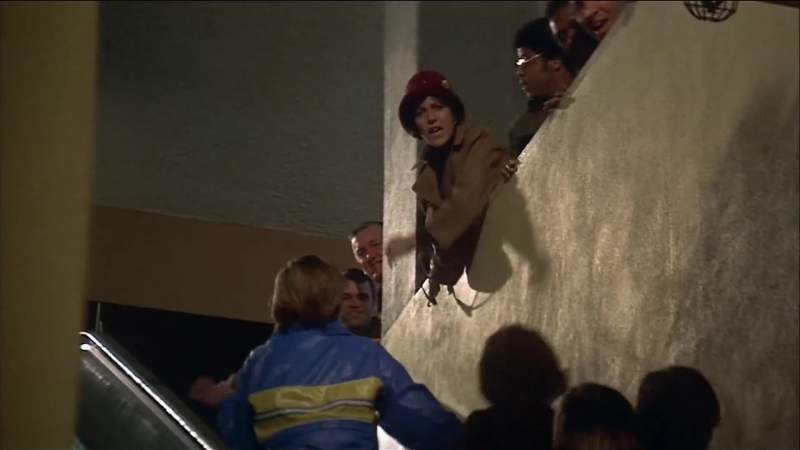 Goddamn it lady you don't throw oranges on an escalator