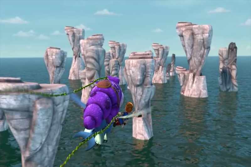 Going down! Winger, can you get us to that sea stack?