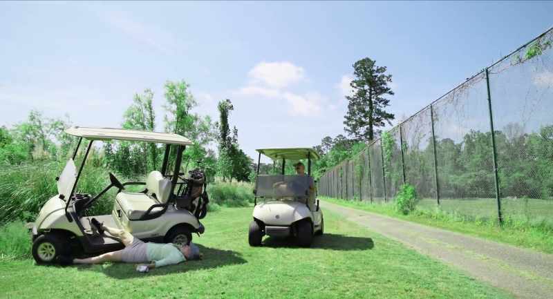 (golf cart whirring)