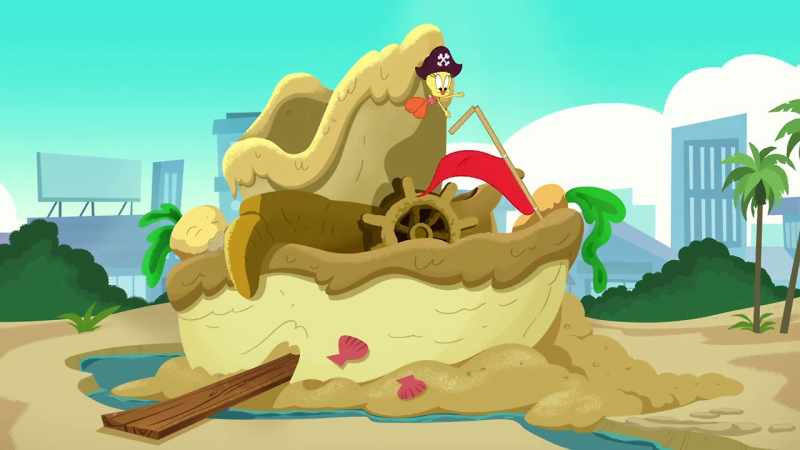 Goodbye, carrot castle, spaceship and pig