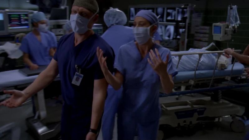Grey, no time to scrub. Come on