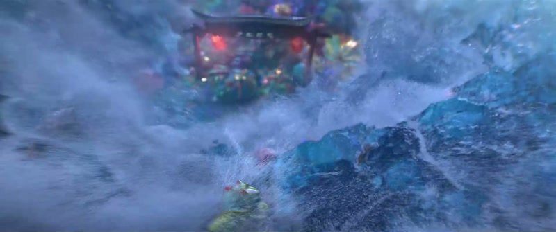(group continues yelling) (water splashing)