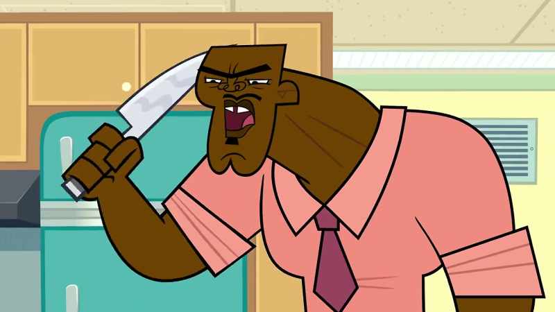 (Grumbling) Secret admirer... (Chopping and growling)