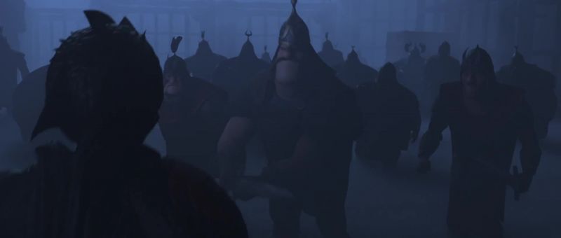 (GUARDS CHUCKLING) - Oh