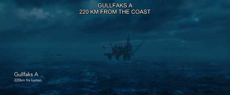 GULLFAKS A 220KM FROM THE COAST
