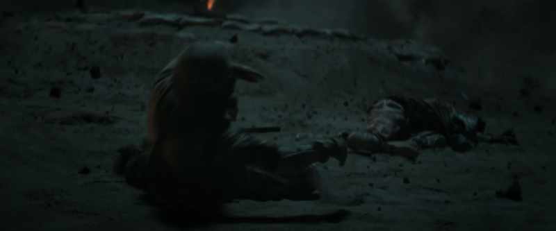 [gunfire slows, distorts]