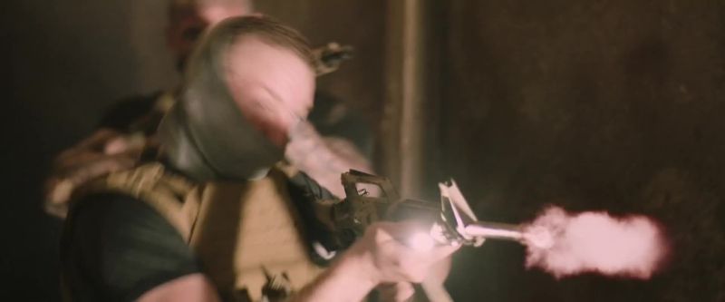 (guns firing) (dramatic music)