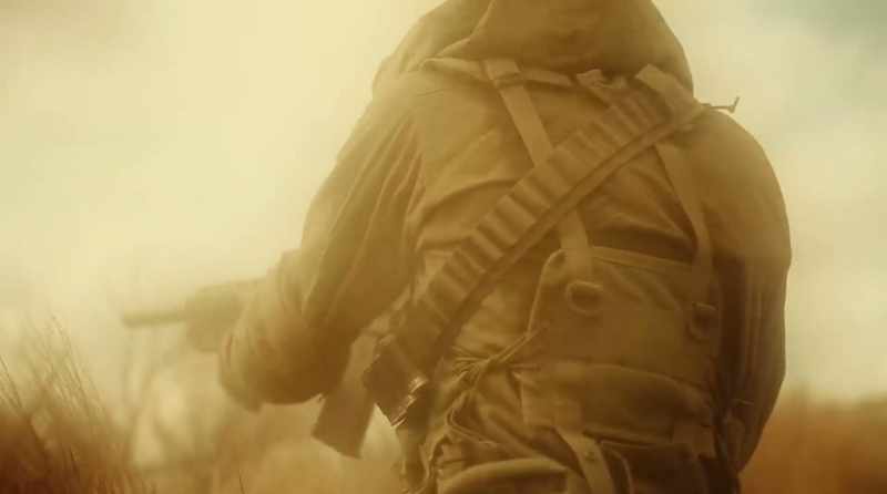 (guns firing)