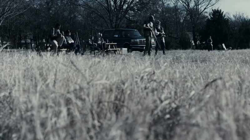 [gunshot] -[target clatters]