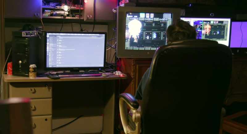 [gunshots over video game]