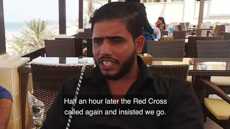 Half an hour later, the Red Cross called and insisted that we go