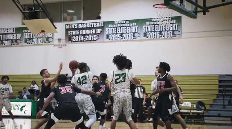 Hampton with his own follow-through