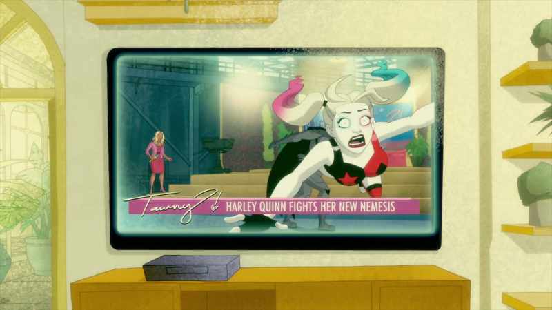 [Harley grunts on TV] - [disco music playing]