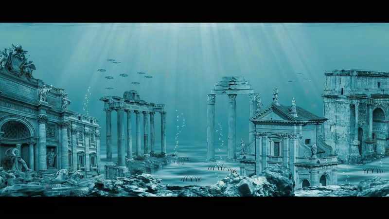 Has been destroyed by cometary impact and tsunamis