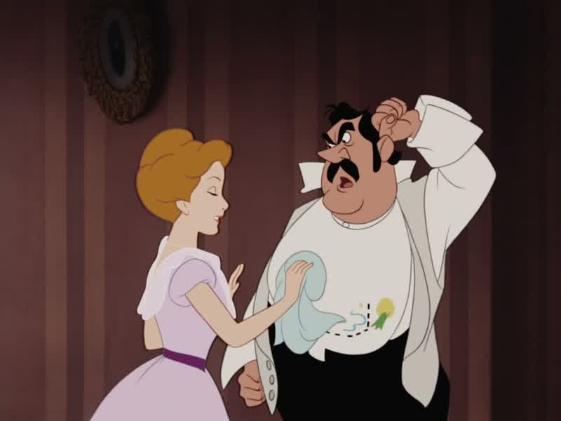 That's no excuse Wendy haven't I warned youStuffing the boys' heads with a lot of silly storiesOh but they aren't I say they areCaptain Crook Peter PiratePeter Pan FatherPan Pirate Poppycock