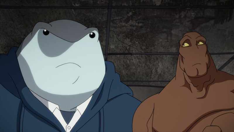 He is a giant half-shark man