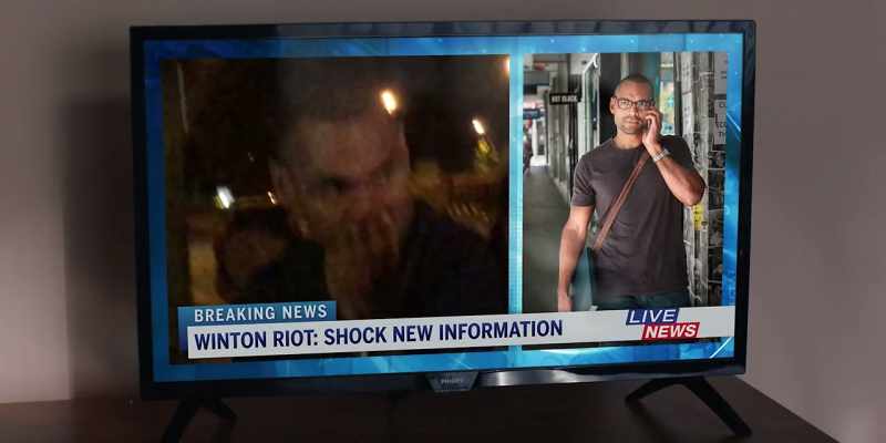 He appears in the background as Thomas Campbell