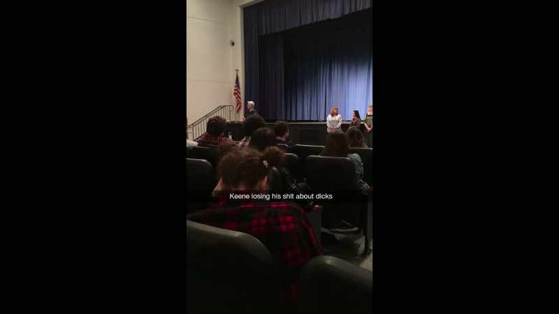 He called a mandatory senior assembly, where he did this