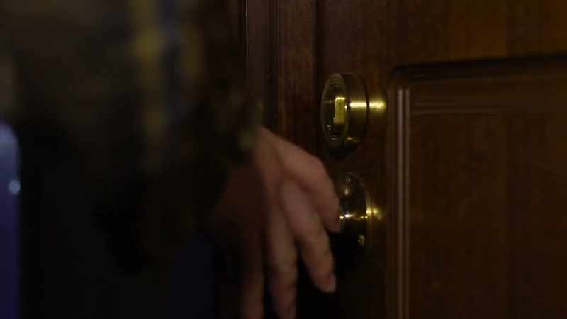 He was caught by her returning husband