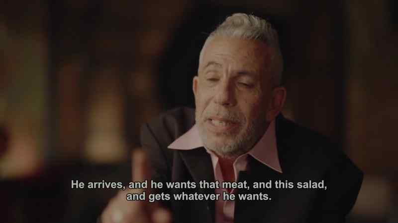He comes, he wants that meat, that salad and he gets everything he wants