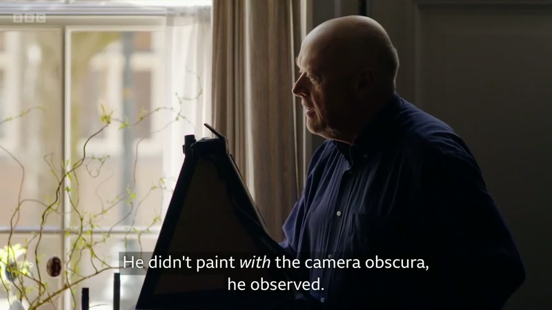 He didn't paint with the camera obscura, he observed
