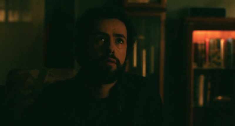 He finds his wife crying, and before he knows it