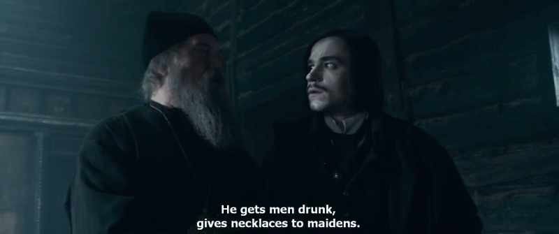 He gets men drunk, gives necklaces to maidens