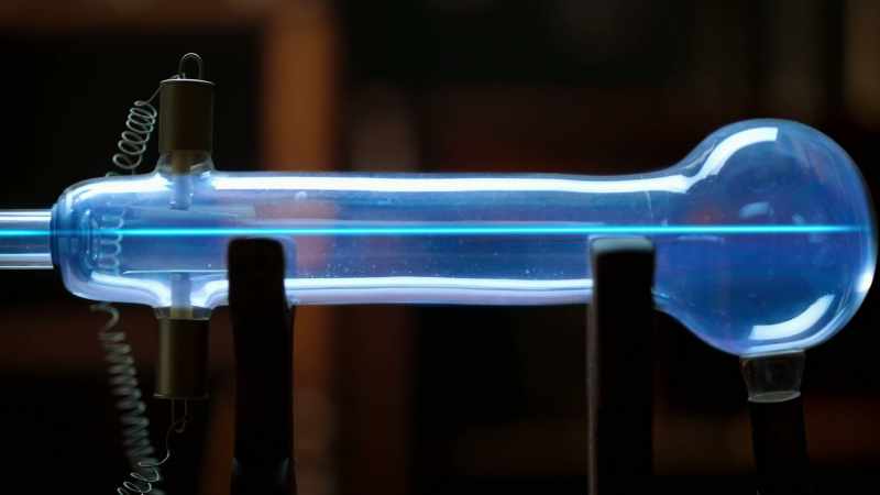 He had heated up a metal electrode until it spit out an electron