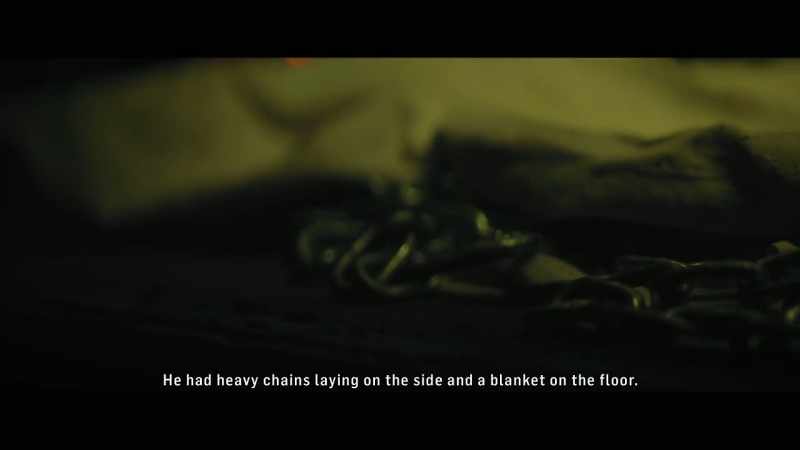 He had heavy chains laying on the side