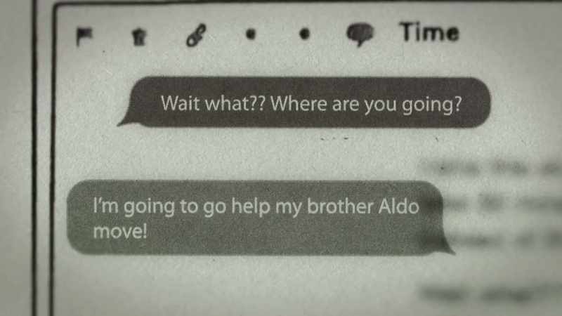 He was helping Aldo move on July 12th