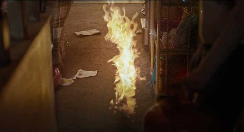 He kept pouring down the hallway to the front door