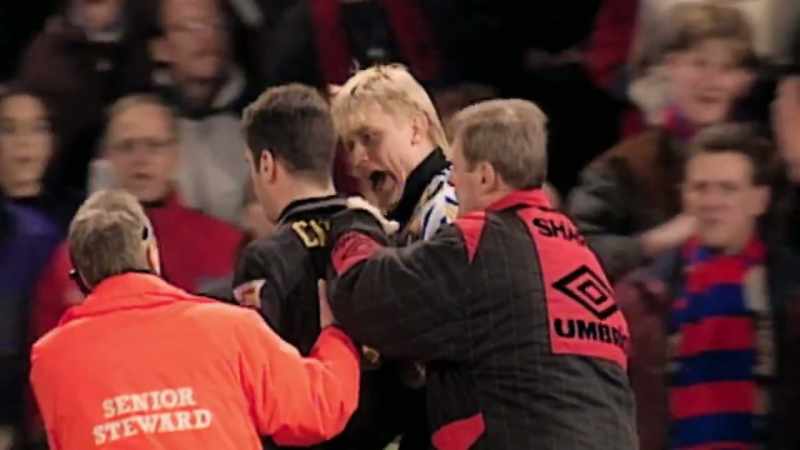 He launched himself six feet into the crowd