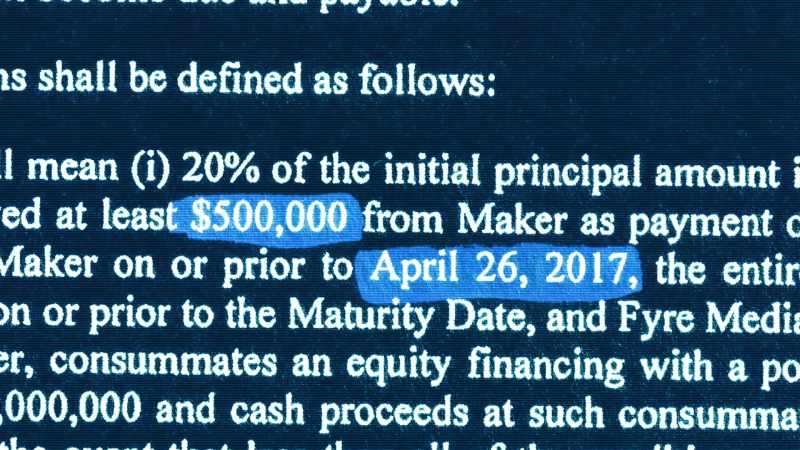 He needed to make a payment of $1/2 million within 16 days