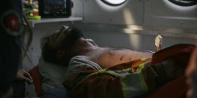 He needs a chest tube or his pneumo will tension and he'll arrest