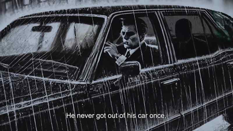 He never got out of his car once