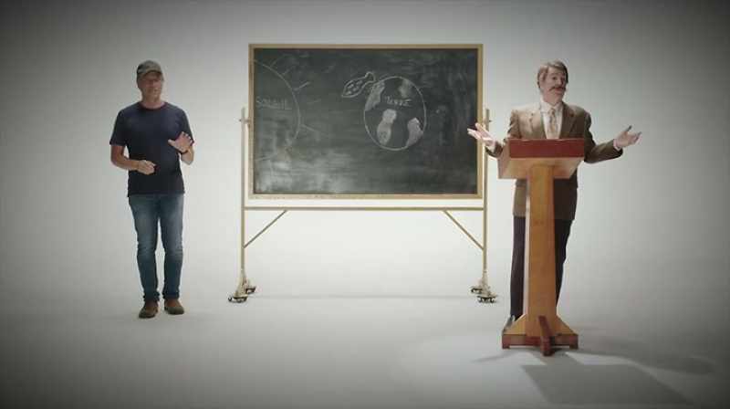 He presents mathematical equations