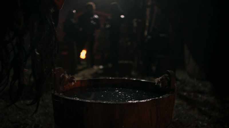 He put barrels with water
