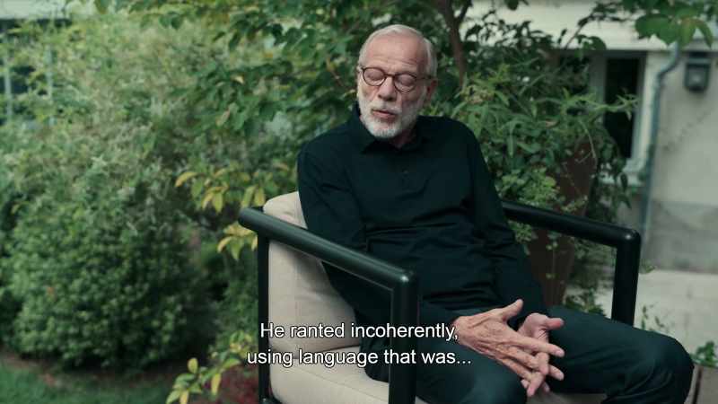 He ranted incoherently, using language that was