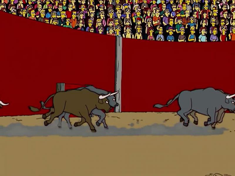 He has released the bulls from the stadium!