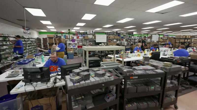 He showed us around the warehouse and we saw