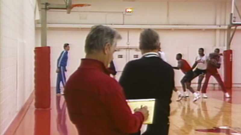 He was sitting in the corner and taking notes about the practice
