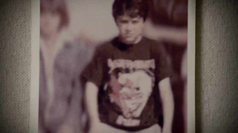He started buying all these shirts with bands on them