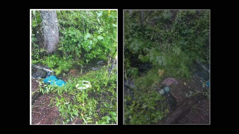 He started to see a camping area that seemed to be pretty much destroyed