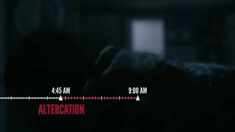 He strikes her with an alarm clock