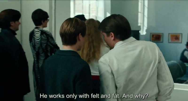He works only with felt and fat, and why?